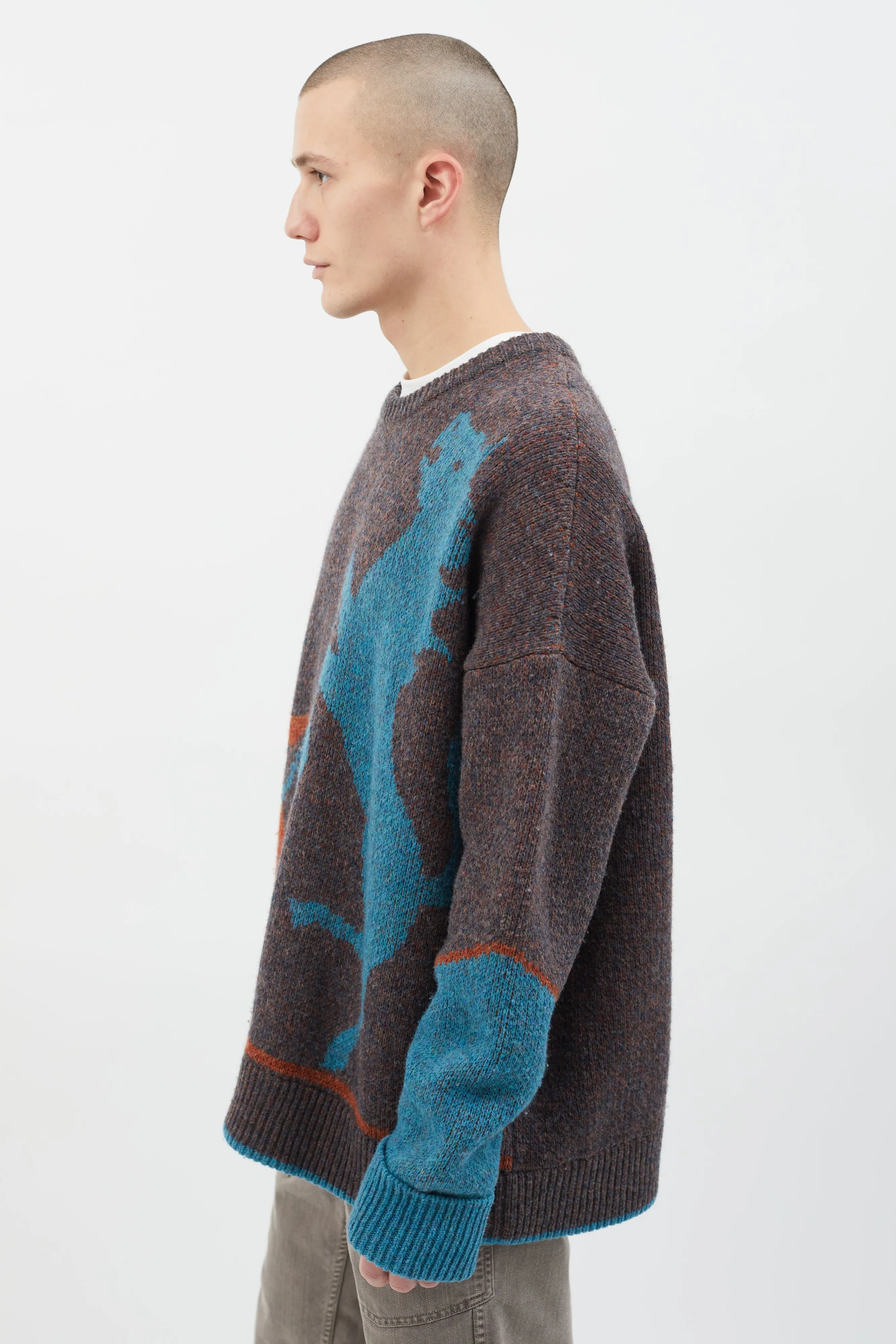 2018 Brown & Multi Cowboy Knit Sweater