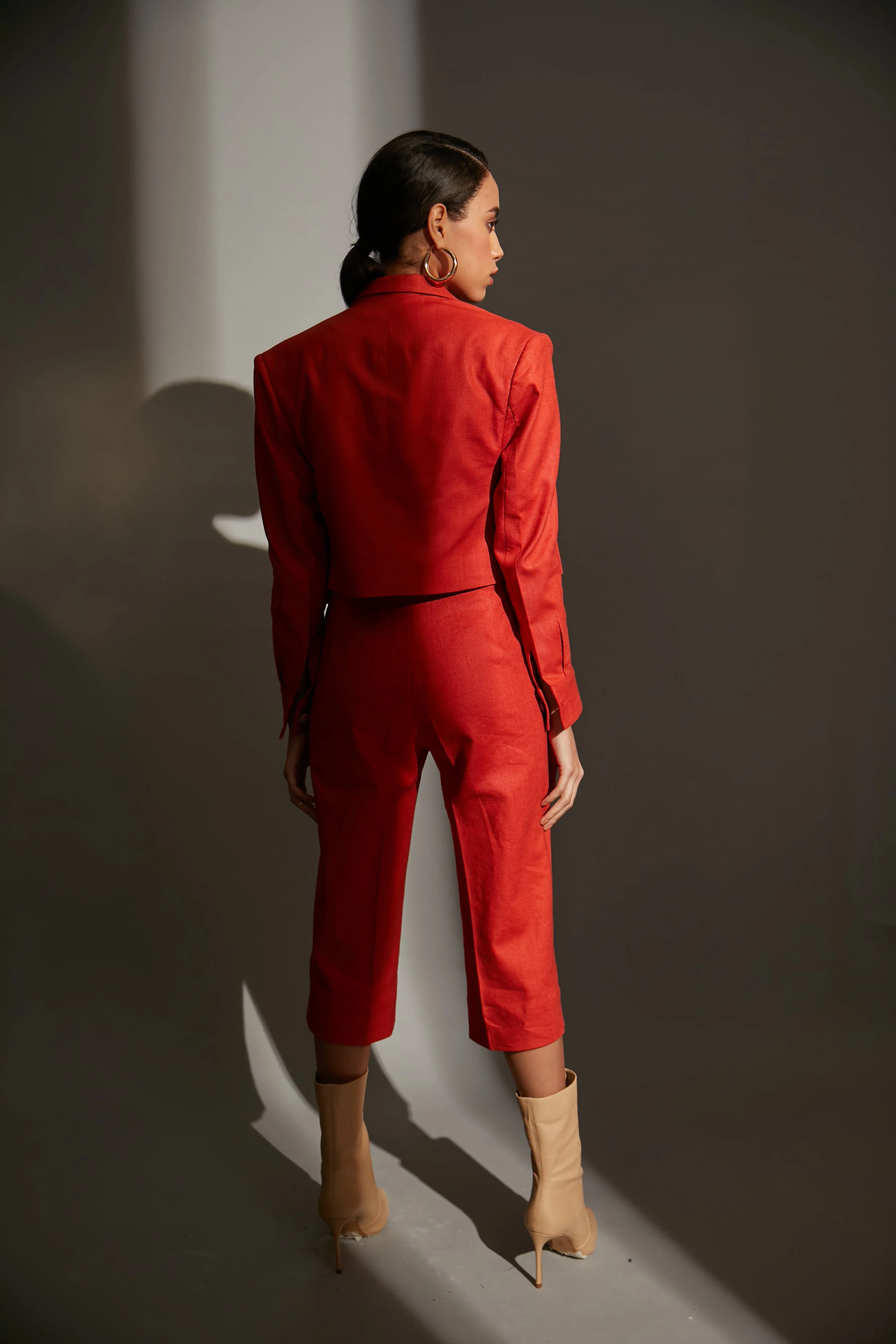 Berry Blazer And Culottes