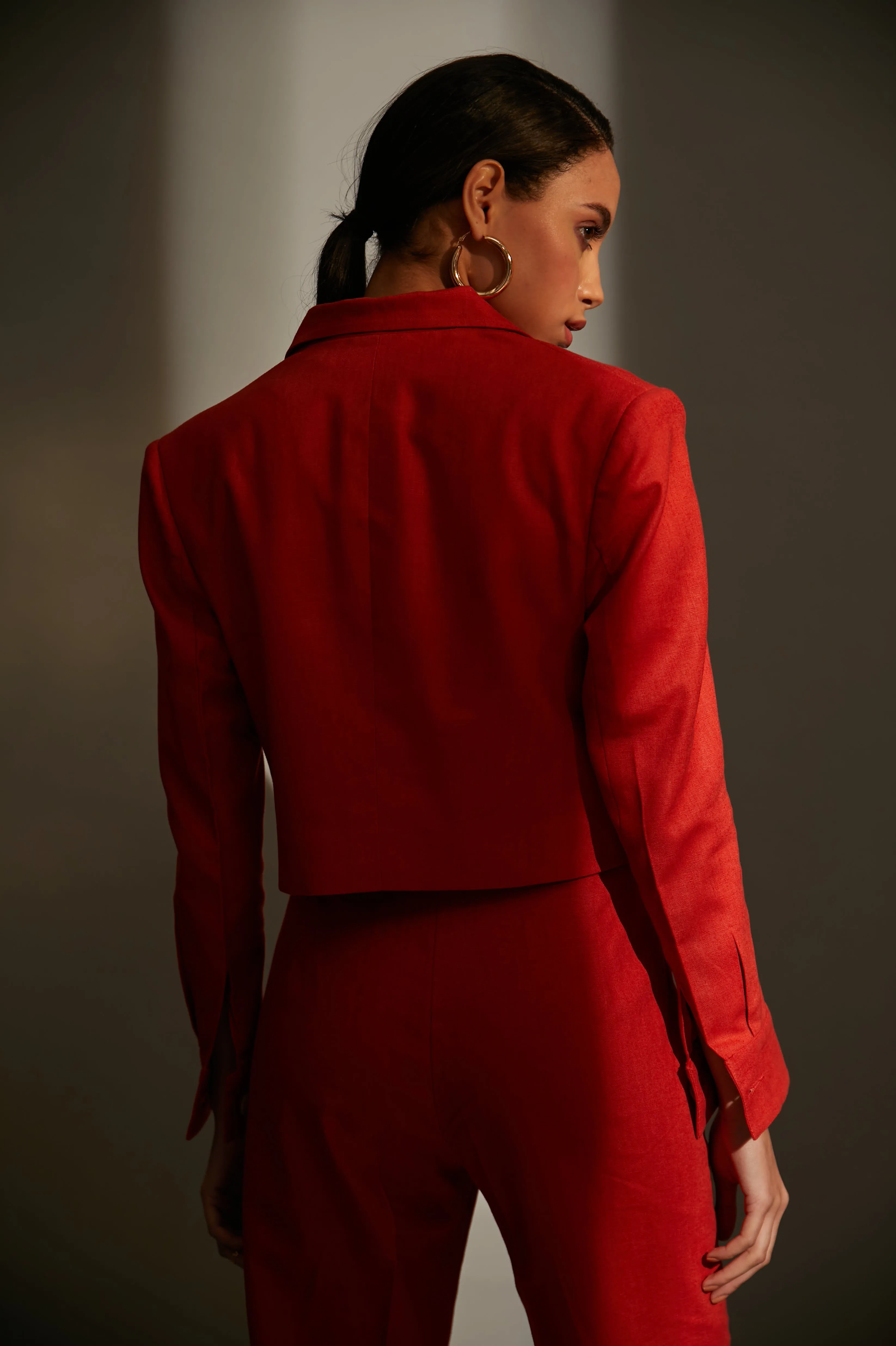 Berry Blazer And Culottes