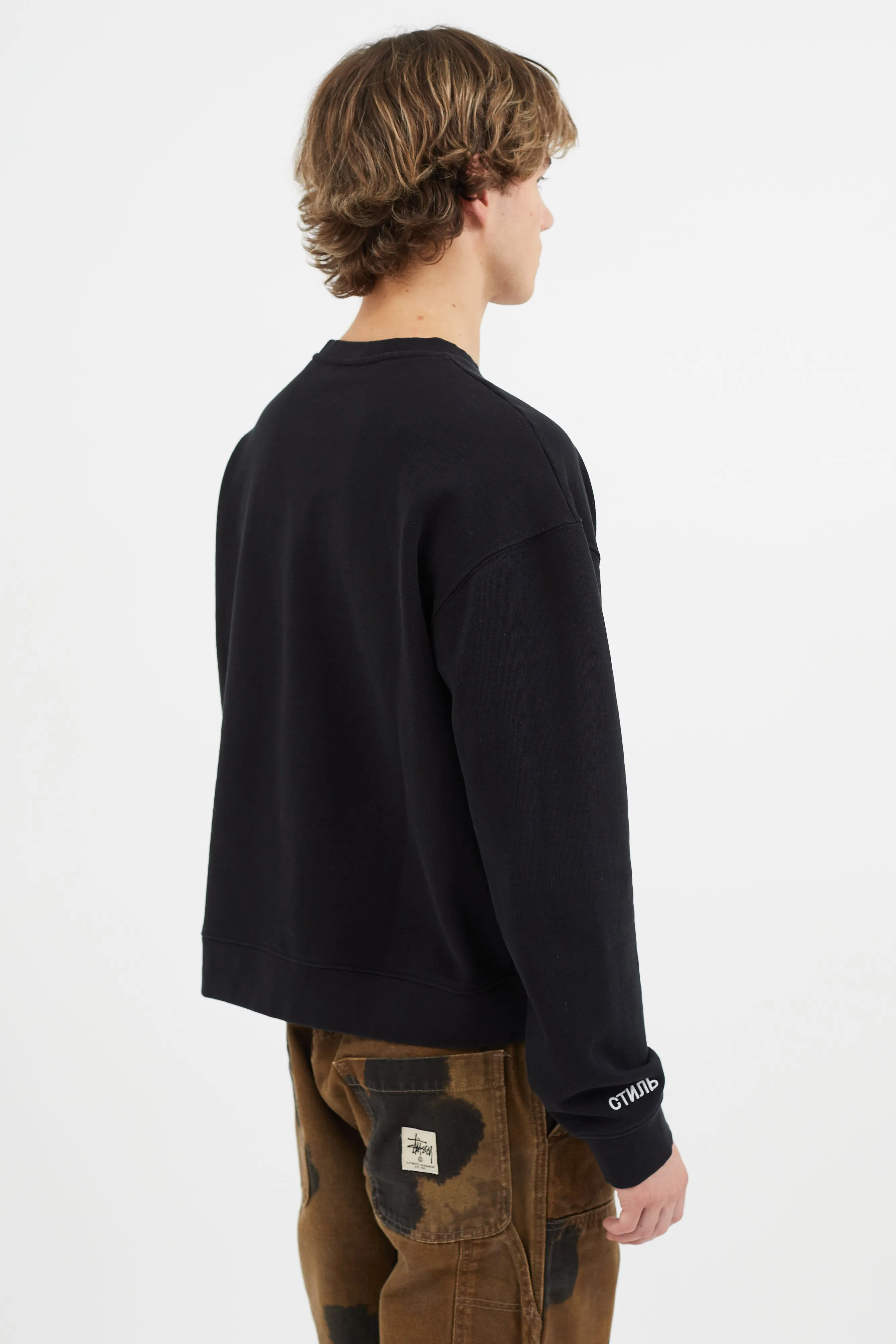 Black & Multicolour Graphic Print Sweatshirt