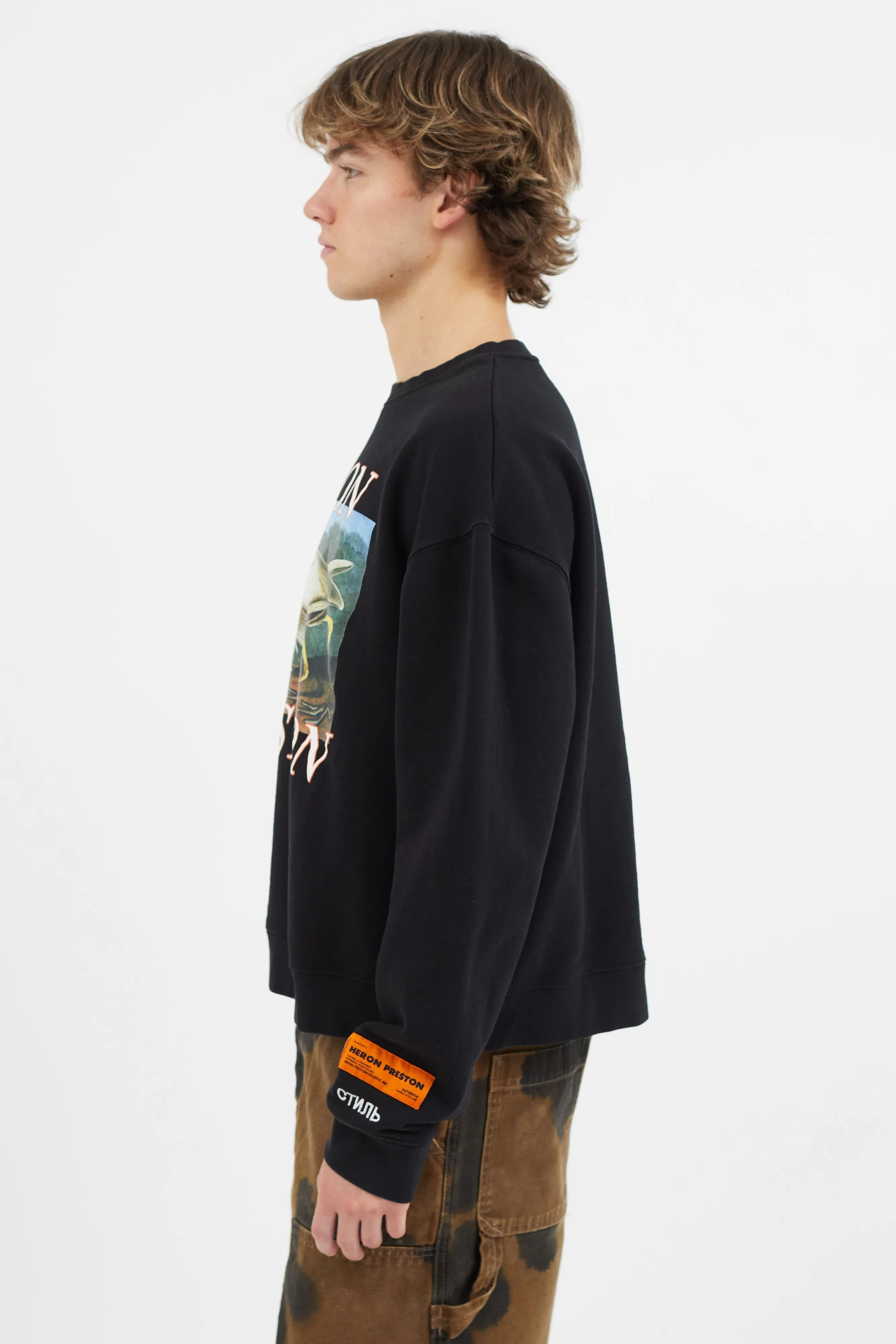 Black & Multicolour Graphic Print Sweatshirt