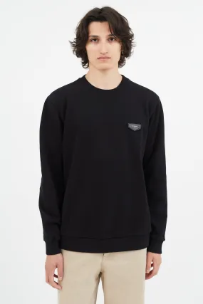 Black Logo Patch Crewneck