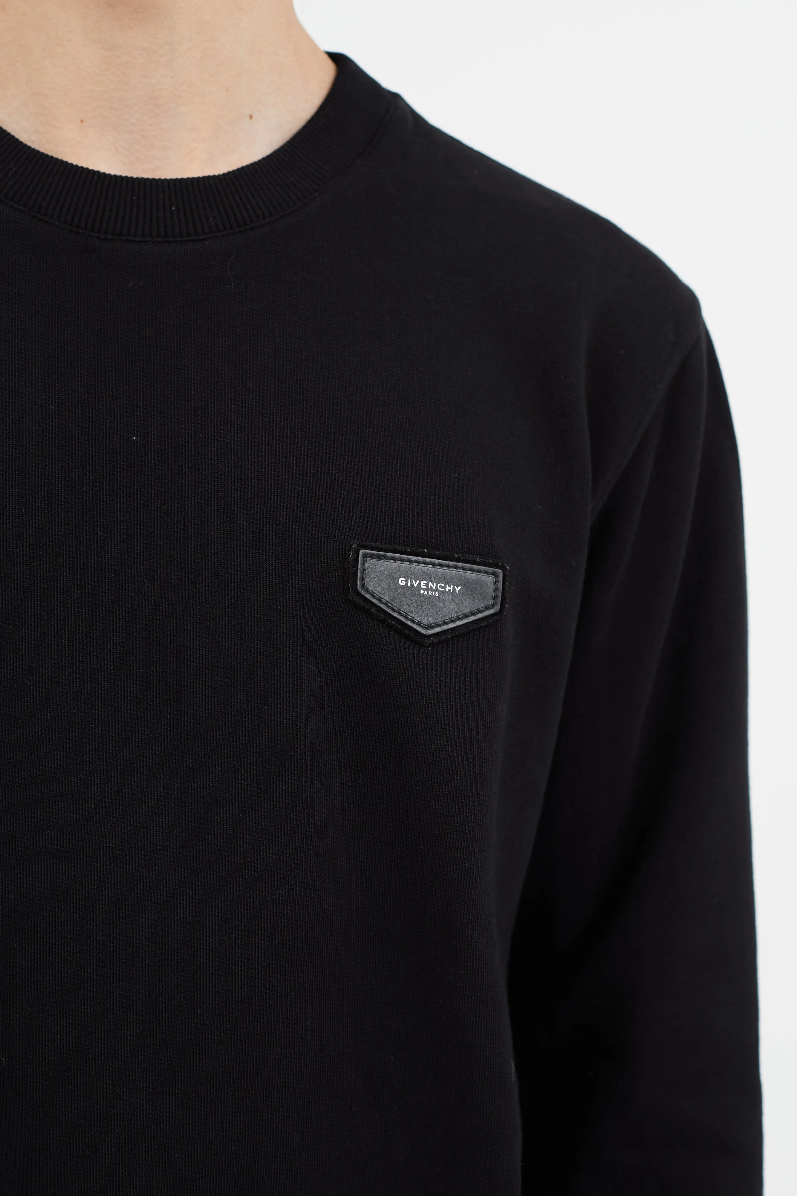 Black Logo Patch Crewneck
