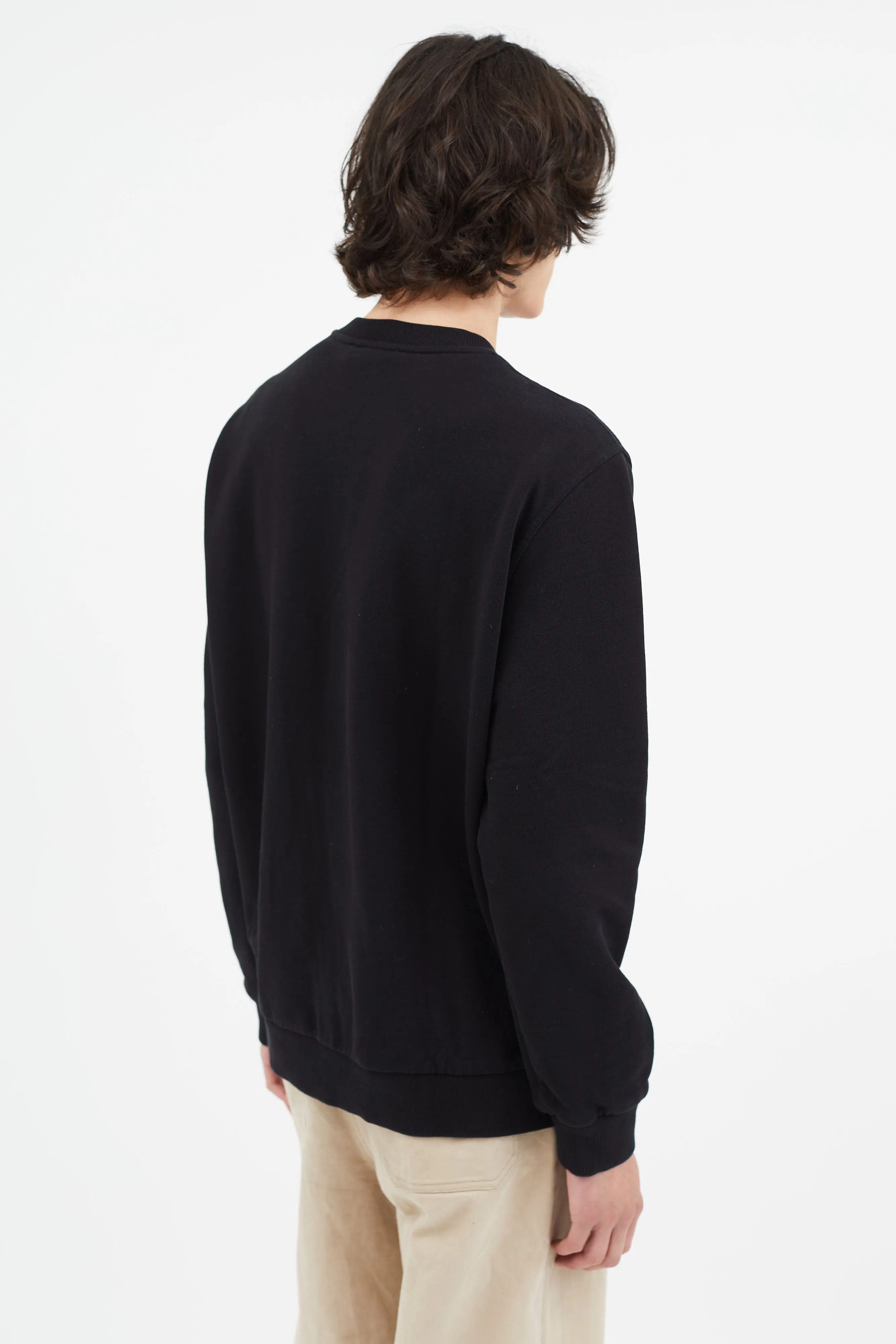 Black Logo Patch Crewneck