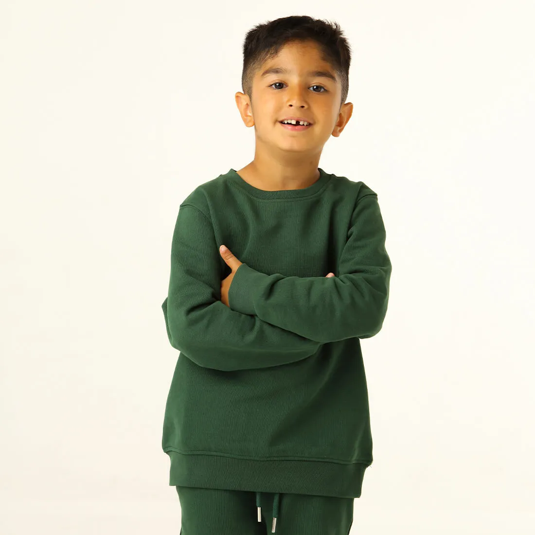 Crewneck dark green kids