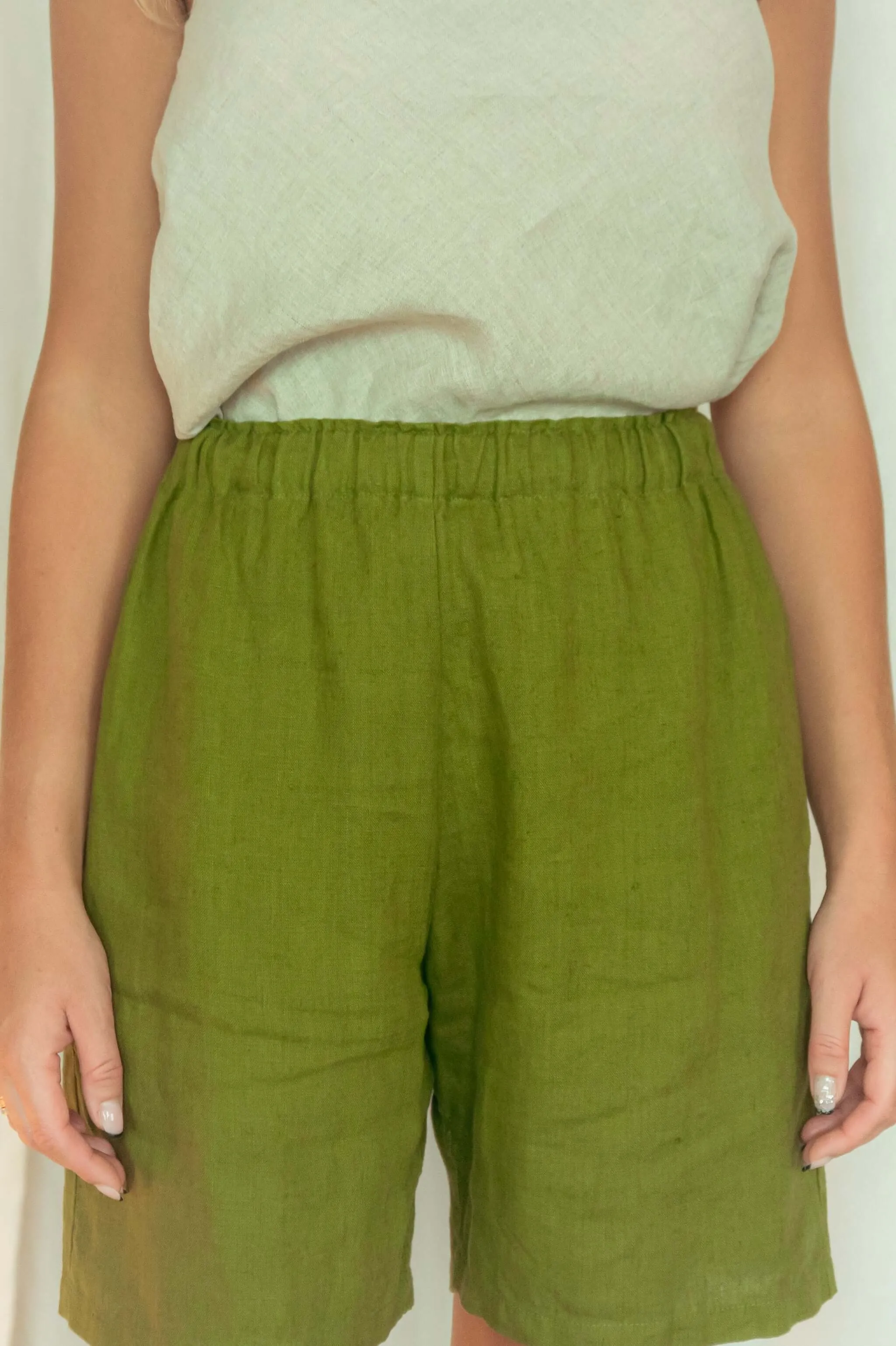 High Waisted Linen Shorts Maya
