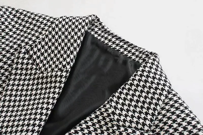 HOUNDSTOOTH CROPPED BLAZER