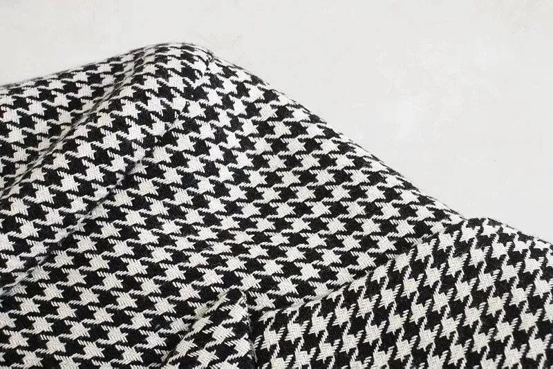 HOUNDSTOOTH CROPPED BLAZER