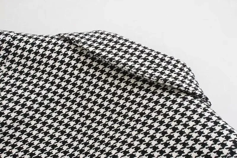 HOUNDSTOOTH CROPPED BLAZER