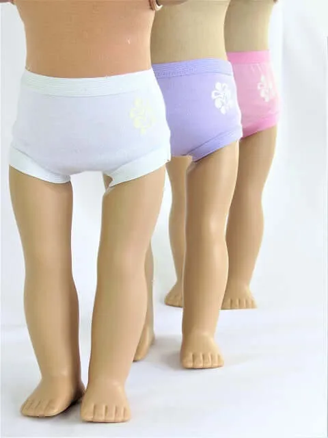 Panties Set- 3 Pack For 18" Dolls