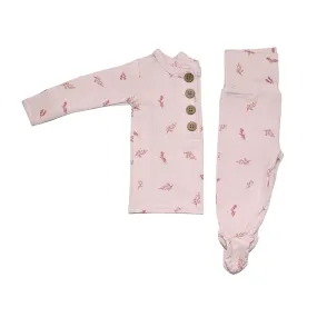 Top   Bottoms Set - Blush Flowers